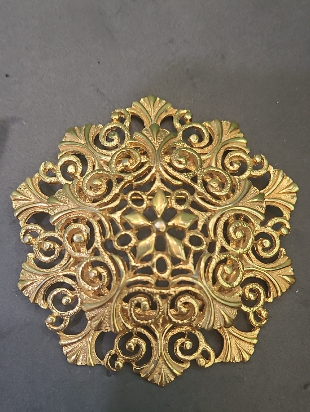 Gold Filigree Statement Brooch
